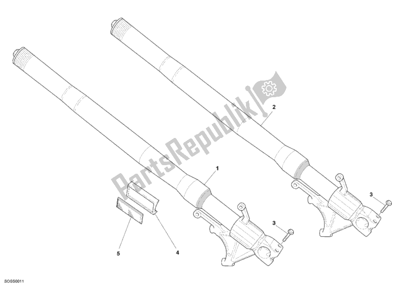 Toutes les pièces pour le Fourche Avant du Ducati Monster S4 RS USA 1000 2006